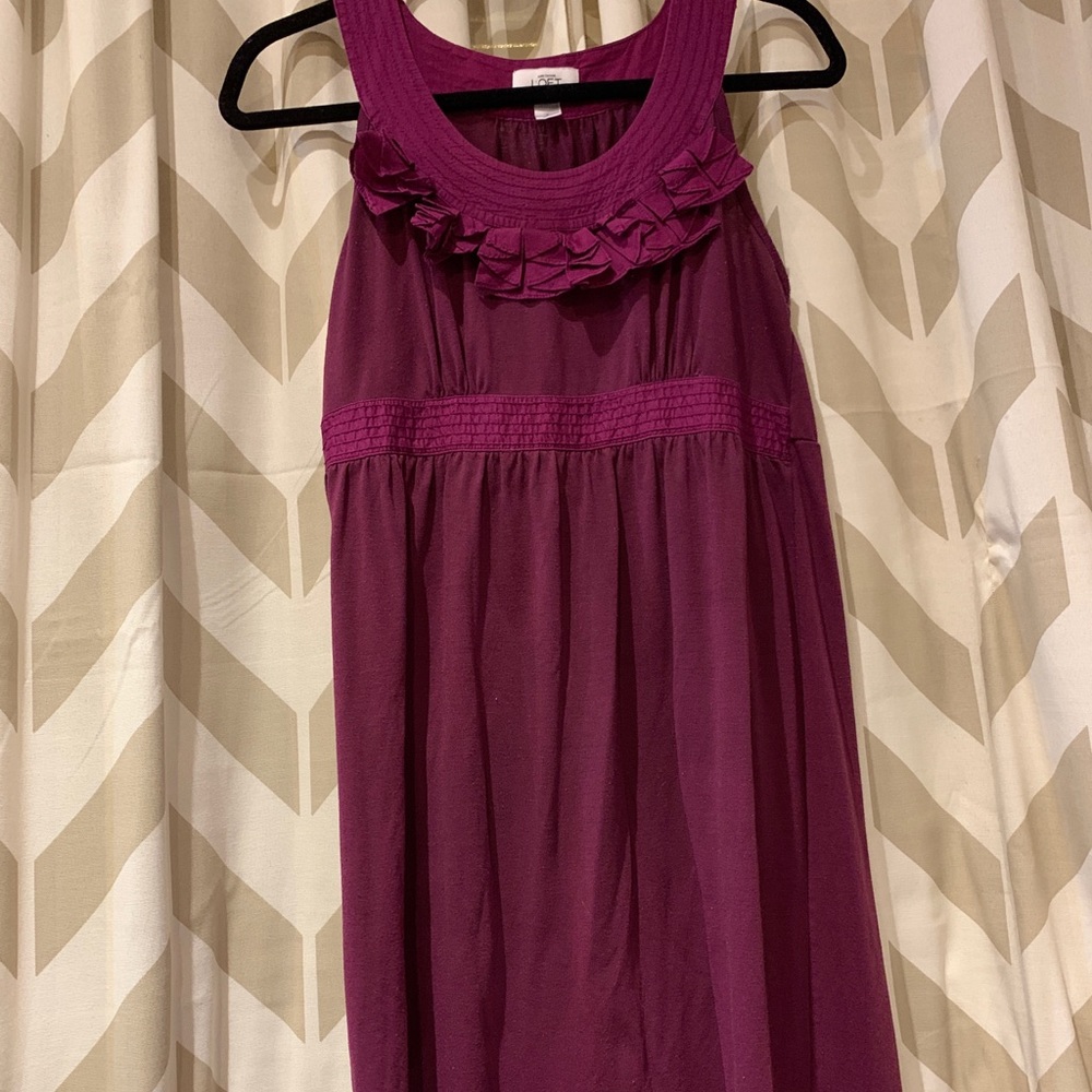 💕Ann Taylor Loft purple mid length dress.💕